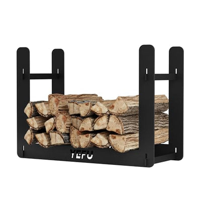 YEFU Mini Firewood Rack for Solo Mesa Stove Mesa XL, 12in Logs Holder for Outdoor Indoor Fireplace, Wood Lumber Storage Organizer, Carbon Steel Small
