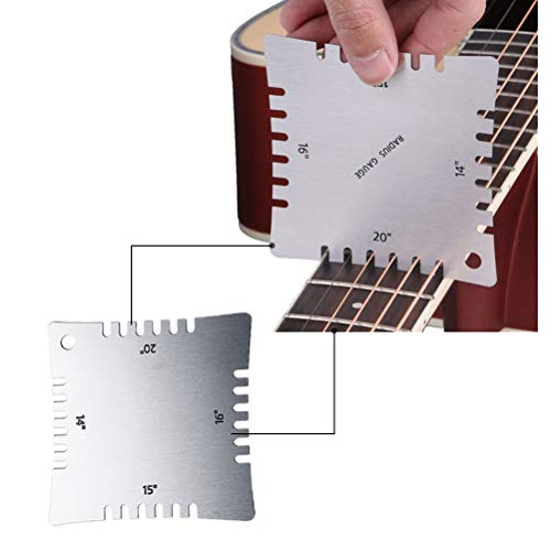 TIMESETL 14Pcs Guitar Luthier Tools Set Including Understring Guitar Radius Gauge, String Action Ruler Gauge, Guitar Notched Radius Gauges Guitar Set TIMESETL