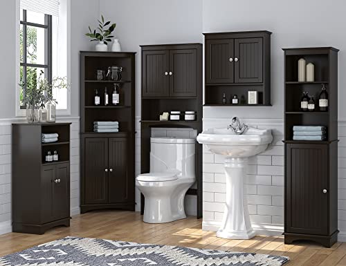 Spirich Bathroom Cabinet Wall Mounted, Wood Hanging Cabinets with Doors and Shelves, Medicine Cabinet Over The Toilet, Espresso Spirich