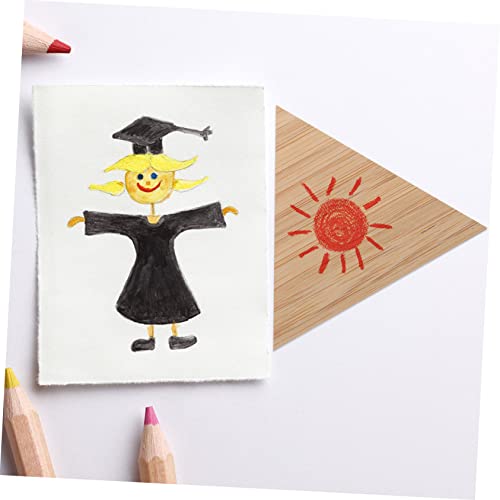 MAGICLULU 5pcs DIY Hand Painting Triangle Wood Slices Unfinished Wood Chip Rustic Wood Slices Kids Crafts Wood Log Wood Cutout Shapes Toys for Kids MAGICLULU