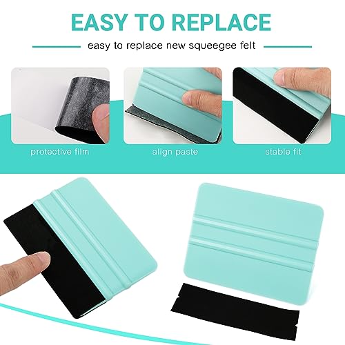 WRAPXPERT Vinyl Squeegee Tool,2Pack Squeegee for Vinyl Pink and Teal,Felt Squeegee Vinyl Scraper Tool for Crafting Vinyl Application WRAPXPERT