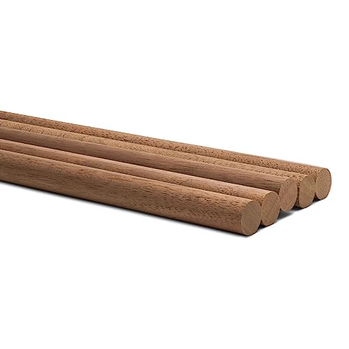 Walnut Wood Dowels 1/2 inch x 36 Pack of 1 Wooden Dowels 36” inch Long, Wooden Craft Sticks for Crafting & Woodworking, by Woodpeckers Woodpeckers