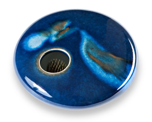 Georgetown Pottery Small Round Ikebana Flower Vase, Blue Wave Georgetown Pottery