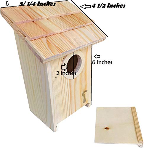 3 Pack Bird House - Bluebird, Finch, Wren, Chickadee, Tree Swallow Bird, Wild Birds, Woodpecker House, Unfinished Wood DIY Project | Oojami