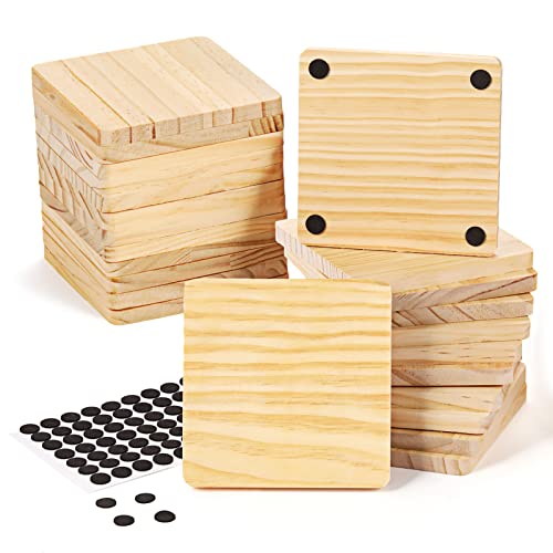 24 Pack Unfinished Wood Coasters, GOH DODD 4 Wood Slices for Nature Crafts  & Wedding Decoration, Blank Coasters Wood Kit for DIY Architectural Models