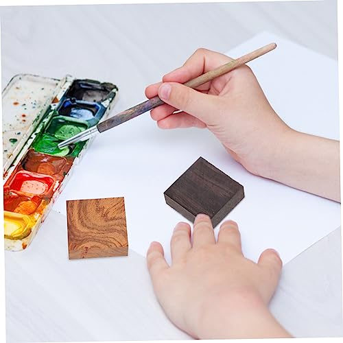 CORHAD 24pcs Ring Wood Stabilized Wood Ring Blanks Wood Blanks for Crafts Ring Making Supplies Wooden Craft Cubes Ring Making Materials Natural CORHAD