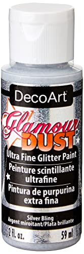 DecoArt Glamour Dust 2-Ounce Silver Bling Glitter Paint DecoArt