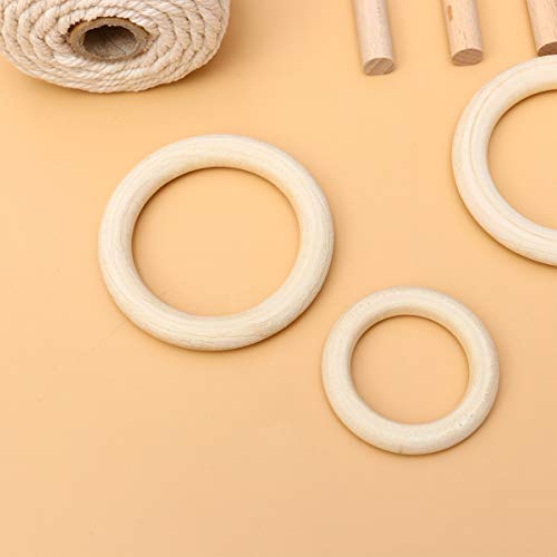 Healifty 1 Set 133PCS Weaving kit Plant Wall Hanger Knitting Supplies Accessories Hanging Tapestry Wood Beads for Macrame Wood Rings for Crafts Healifty