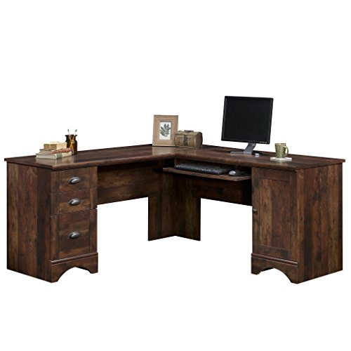 Sauder Harbor View Corner Computer Desk, Curado Cherry finish Sauder