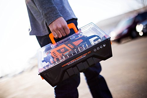 WEN 23190 1.3-Amp Variable Speed Steady-Grip Rotary Tool with 190-Piece Accessory Kit, Flex Shaft, and Carrying Case, Multicolor WEN