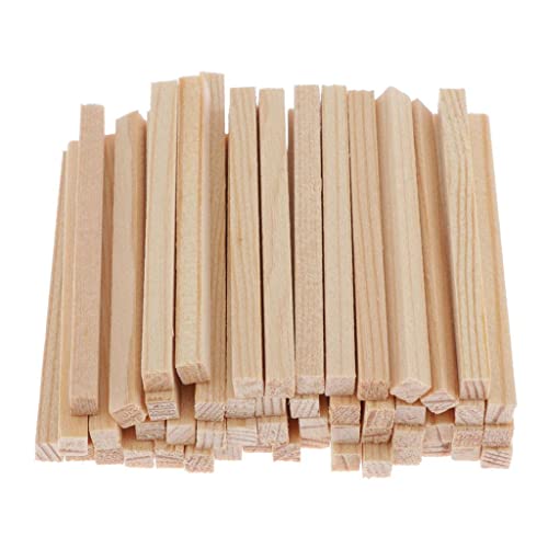 Baoblaze Unfinished Unfinished Woodcraft Rectangle Wooden Dowel Rod Blocks, 60mm 50Pack Baoblaze