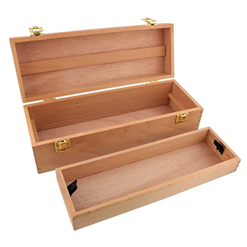 US Art Supply Artist Wood Pastel, Pen, Marker Storage Box with Drawer(s) (Medium Tool Box) US Art Supply