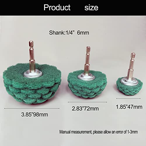 Hiqalty 9PCS Scouring Pads Abrasive Buffing Polishing Wheel Drill Attachment Set, Non Woven Wheel Polishing Kit for Drill,Power Scrubber Drill Hiqalty