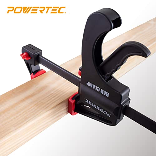 POWERTEC 71788 24 Inch and 36 Inch Bar Clamps with Spreader, Trigger Clamps for Woodworking, One-Handed Carpenter Quick Clamp Sets for Gluing, Wood POWERTEC