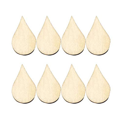 Artibetter 200PCS Drop Wooden Slices Unfinished Wood Pieces DIY Wood Embellishments Ornaments-15x10mm