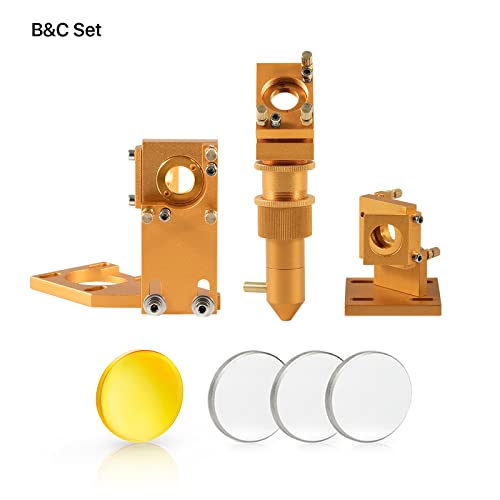 Cloudray K Series Head SetB2 with Mirrors and Lens D18 FL50.8 for K4060 Co2 Lazer Engraver Engraving Machine(Gold) Cloudray