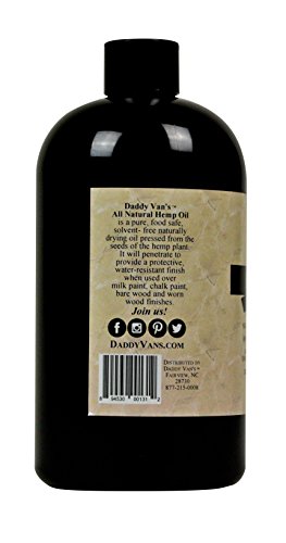 Daddy Van's All Natural Hemp Oil Wood Finish and Restorer | Food Safe | Chemical Free | Zero VOC | Butcher Block (16 oz.) Daddy Van's
