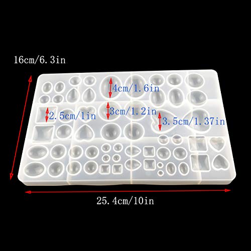 Gem Jewelry Silicone Casting Mold, for Resin Epoxy DIY Crafting, Earring, Pendant, Studs Jewelry Making (Large) yuntop