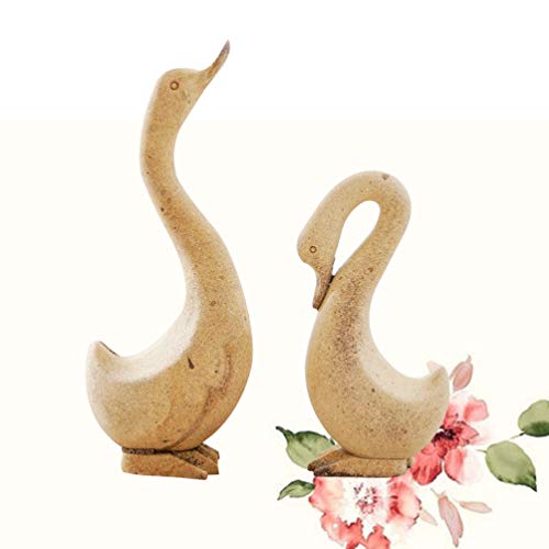 EXCEART 1 Pair Unfinished Wooden Goose Figurines DIY Blank Animal Statue Model Great for Arts and Crafts (DIY Goose) EXCEART