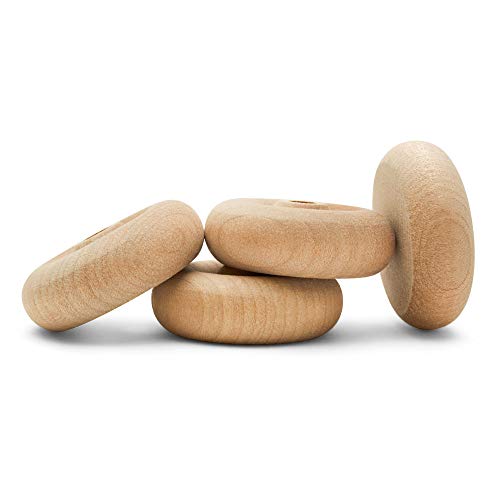 Woodpeckers- Classic Wooden Craft Toy Wheels 1.5" X 1/2" Axle Hole 24 Pack Woodpeckers