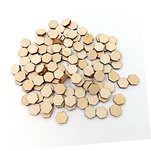 Hexagon Shape Wood for DIY Arts Craft Ornaments for Craft for Woodsy Decor Unfinished Wooden Pieces Hexagon Shape Cutout Wood Cutouts Ornaments Amosfun