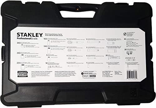 STANLEY Professional Grade Black Chrome NEW Mechanics Tool Set (Socket Set-229 pieces) Stanley