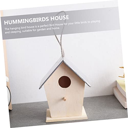SUPVOX Outdoor Bird House Woodpecker House Cottage Bird House Unfinished Wood Birdhouse Hanging Bird House Garden Hanging Bird Nest Butterflies House SUPVOX