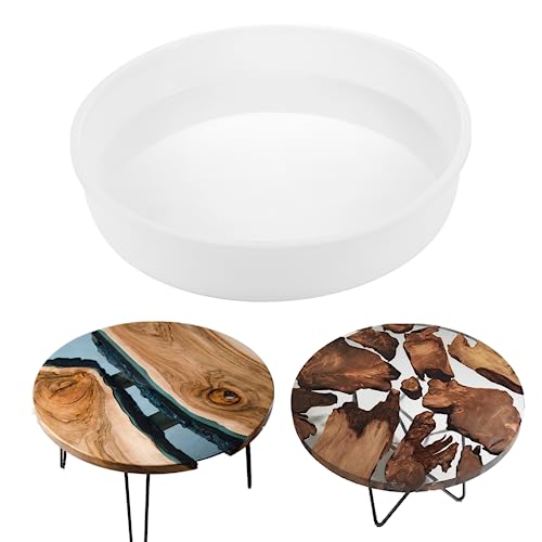 AOEDEO 14 inch Resin Table Mold Large Round Epoxy Table Mold for Charcuterie Board, Epoxy Table Mold for River Table, Charcuterie Board, Cutting AOEDEO