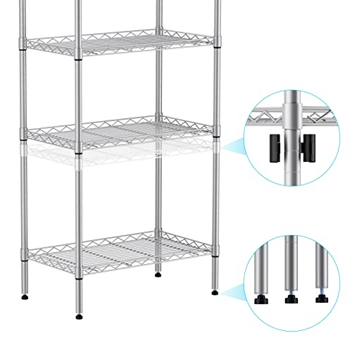 SINGAYE 5 Tier Storage Rack Wire Shelving Unit Storage Shelves Metal for Pantry Closet Kitchen Laundry 660Lbs Capacity 23.6" L x 14" W x 59.1" H SINGAYE