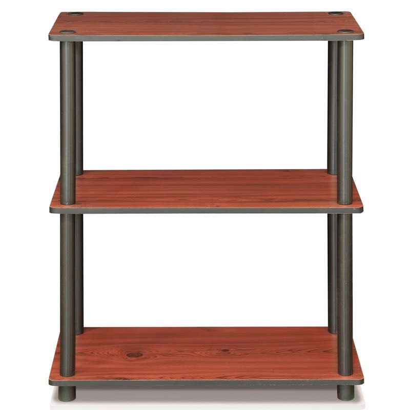 Furinno Turn-N-Tube 3-Tier Compact Multipurpose Shelf Display Rack, Dark Cherry Furinno