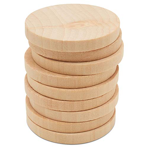 Wooden Circles 2 x 1/4 Inch Wooden Discs - 25 Pieces Ready to Paint and Decorate- Wood Burning -Jewelry Making, Crafts and DIY Projects - Easy to Woodpeckers