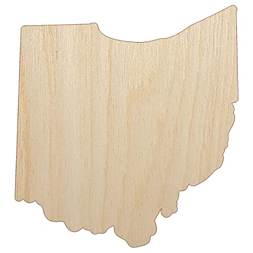 Ohio State Silhouette Unfinished Wood Shape Piece Cutout for DIY Craft Projects - 1/4 Inch Thick - 6.25 Inch Size Sniggle Sloth