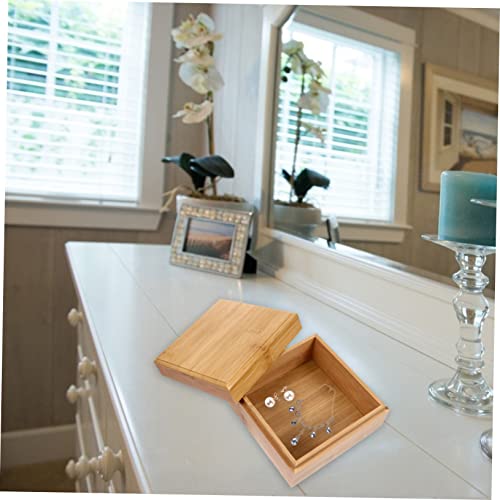 MAGICLULU 3 Pcs Wooden Storage Box Unfinished Wood Crates Jewelery Organzer Jewelry Organizer Clear Wooden Treasure Containers Tarot Jewelery MAGICLULU