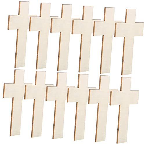 50pcs Easter Cross Cutouts Wood Crafts Unfinished Cross Unfinished Wood Cross Unfinished Blank Cross Craft Wood Chips Cross Embellishments Wood Toy SUPVOX