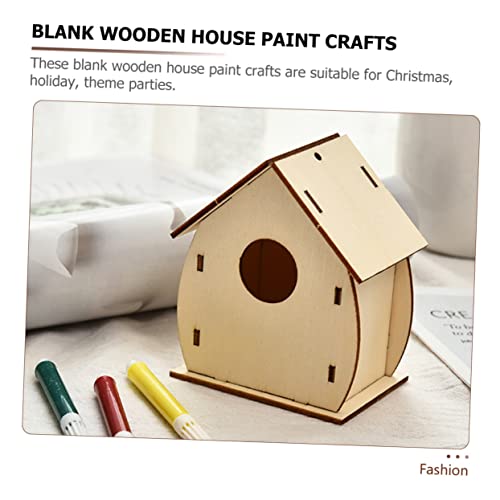COHEALI 12 pcs Christmas Wooden House Unfinished Wooden House Wooden Hanging House birdhouses for Outdoors Birdhouse kit Christmas Village House COHEALI