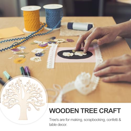 BESPORTBLE 10pcs Family Tree Wood Cutouts, Blank Wooden Tree Embellishments, Unfinished Wooden Tree Shape Tree Cutout for Home Family Tree Weddings BESPORTBLE