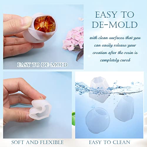 ZYNERY 31PCS Bottle Stopper Resin Molds Kit, Geometric Spherical Silicone Resin Molds with Wine Bottle Stoppers, Epoxy Resin Molds Resin Casting ZYNERY