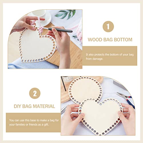 STOBOK 4pcs Wooden Basket Bottoms for Knitting Wooden Basket Bottom Basket Bottom for Crochet for Crochet Unfinished Wooden Round Weaving Knitting STOBOK