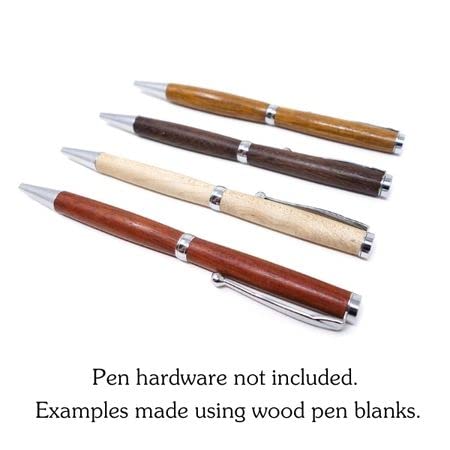 Exotic Wood Pen Blanks 24-Pack: Bloodwood, Mexican Ebony, Jatoba, Hard Maple, 6 of Each Wood Type, 5 x 3/4 x 3/4 inches Earlywood