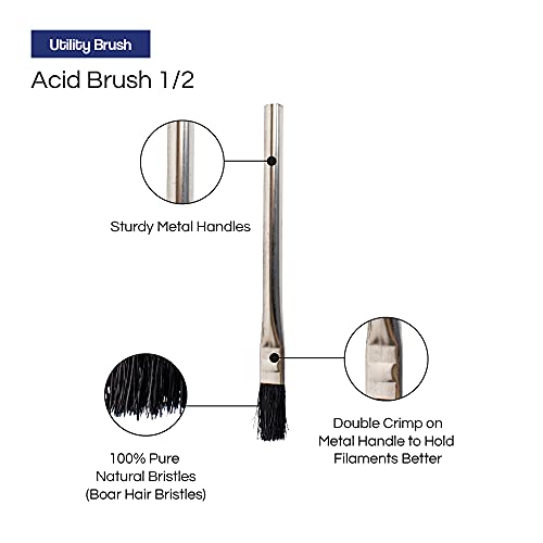 Pro Grade - Acid Brushes - 144 Count 3/8" Boar Hair Acid Flux Brushes Pro Grade