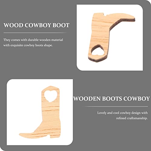 VOSAREA Unfinished Wood Shape 50pcs Wood Crafts Slice Rustic Wedding Decoration Tiny Hat Boots Decoration Boot Decorations Boot Figurine Horse Kids VOSAREA