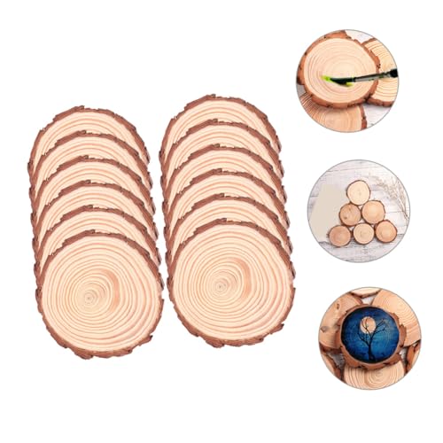 BESPORTBLE 12pcs Bark Coasters Wood Coasters with Bark Succulent Pot Holder Wood Disc Coasters Unfinished Wood Slices Table Cup Base Cork Base Under BESPORTBLE