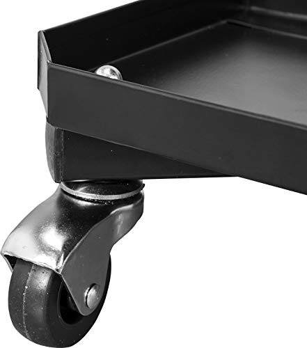 Torin ATR6350B Rolling Pneumatic Creeper Garage/Shop Seat: Padded Adjustable Mechanic Stool with Tool Tray Storage, Black Torin