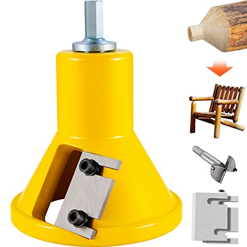 VEVOR Tenon Cutter, 1.5" / 38 mm Diameter, Premium Aluminum & Steel Log Furniture Cutter, with Dual Straight Blades & Button Screws Home Master Kit, VEVOR