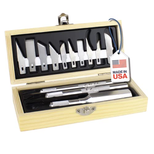 Mini Hobby Knife Set With Case Exacto Blades Kit For Carving And Whittling