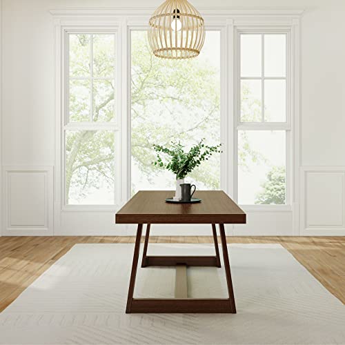 Plank+Beam 72 Inch Farmhouse Dining Table, Solid Wood Rustic Kitchen Table, Large Wooden Rectangular Dinner Table for Dining Room, Home Office, Plank+Beam
