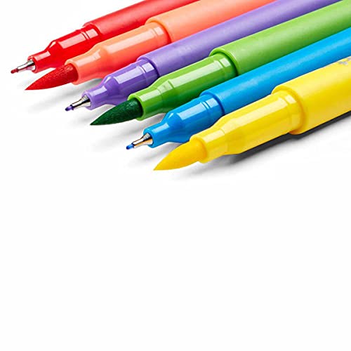 KINGART STUDIO Dual Tip Brush Pen Art Markers with Fineliner, Unqiue Colors, Set of 36 KINGART