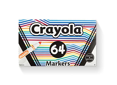 Crayola Washable Marker Set, School Supplies, Gel, Window, Broad Line Markers, 64ct Crayola