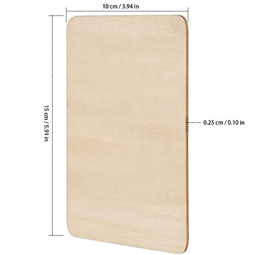 ZEONHAK 100 Pack 6 x 4 Inches Rectangle Unfinished Wood Pieces, Unfinished Blank Wood Slices with Sharp Corners, Rectangle Wood Cutouts for Painting, ZEONHAK