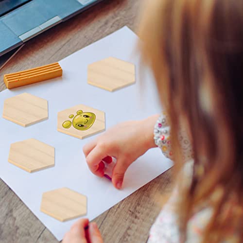 MAGICLULU 25pcs 9CM Unfinished Wood Hexagon Pieces Unfinished Wood Cutout Hexagon Shape Hexagon Blank Unfinished Wood Slices for Craft DIY Projects MAGICLULU